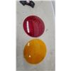 Image 1 : Red and Amber Round Replacement Glass Lens Railway,12" Diameter