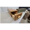 Image 3 : Vintage Wooden Dovetail File Drawer Box and Simplex Green Metal Utility Box