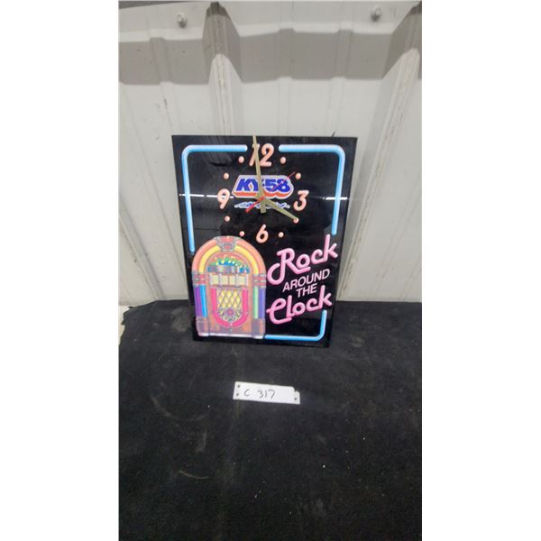 KY-58 Radio Station "Rock Around the Clock" Jukebox Promotional Wall Clock
