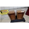 Image 1 : Pair of Vintage Wooden Cabinet Speakers with Fabric Grilles
