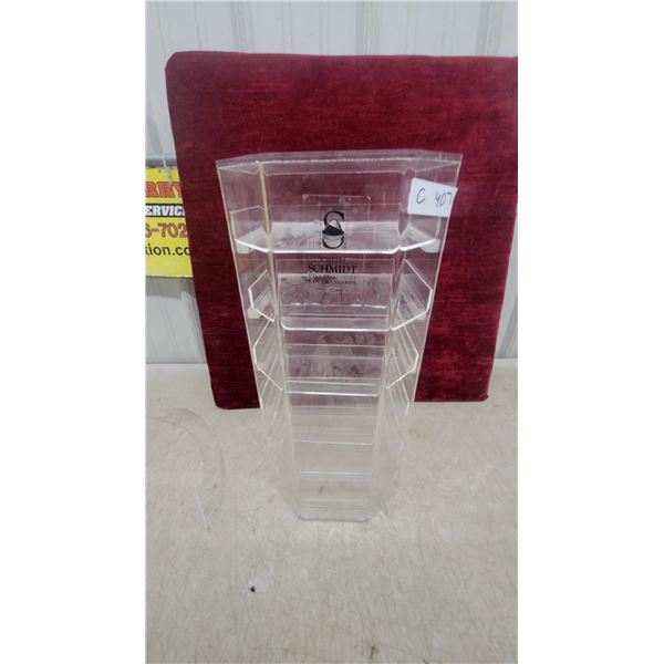 Joseph Schmidt Confections San Francisco Clear Acrylic Multi-Tier Retail Display Stand 9 x 9 x 19"