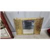 Image 3 : Billiards Mirror with Eight Ball Graphic in Wood Frame 18 x 22" and Ornate Brass-Framed Mirror