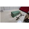 Image 6 : Vintage Chrome Beer Tapping Kit with Brass Spigots and Green Wooden Case