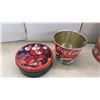 Image 2 : Coca-Cola Vintage-Style Collectible Tins Including 1993 Red Lid Canister Coke Bottles with Product