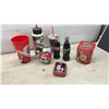Image 7 : Coca-Cola Vintage-Style Collectible Tins Including 1993 Red Lid Canister Coke Bottles with Product