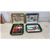 Image 1 : Lot of Four Coca-Cola Metal Serving Trays Including 1984 Gathering Place and More