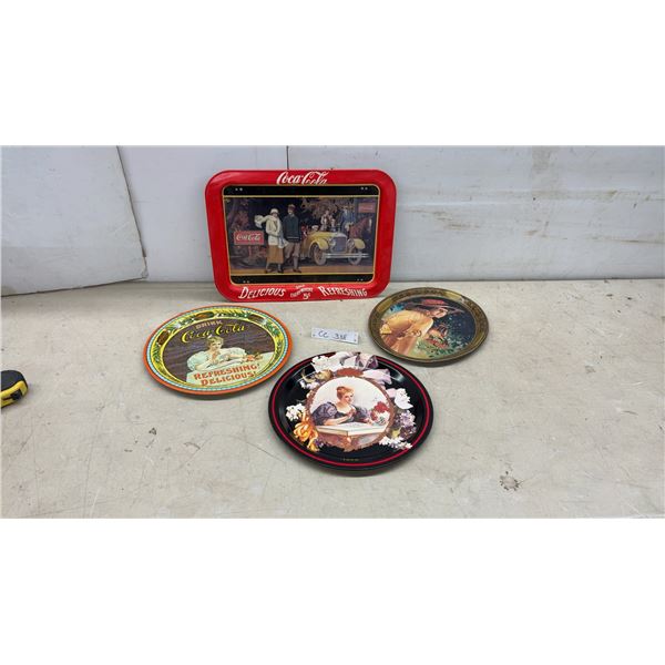 Vintage Coca-Cola Serving Trays Including 1974 75th Anniversary Commemorative Tray and More