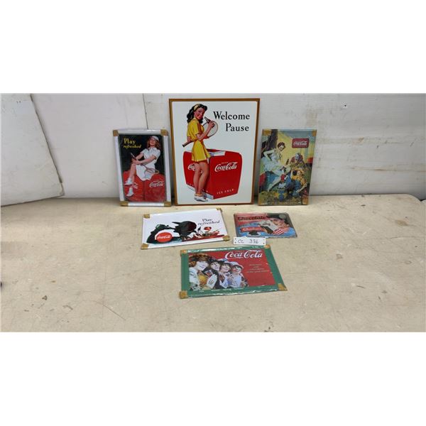 Coca-Cola Reproduction Metal Advertising Signs, Largest 16 x 12"