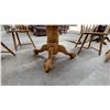 Image 4 : Round Oak Pedestal Dining Table 30 "Hgt 47" Diameter with Four Windsor Style Chairs