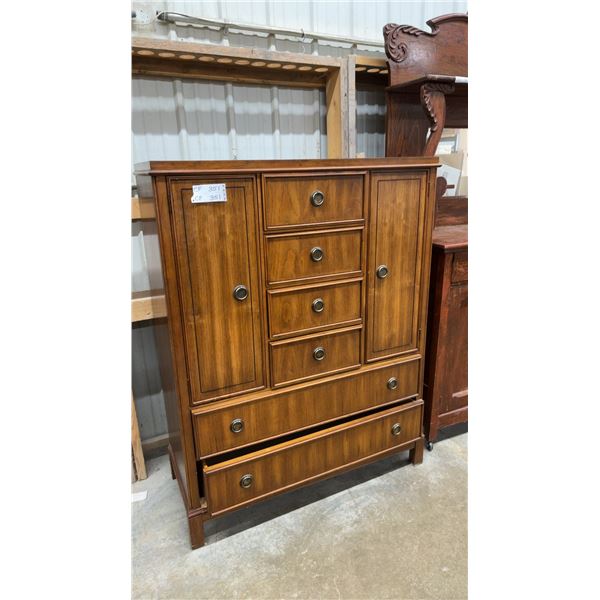 Traditional Walnut Gentleman's Chest with Drawers and Side Cabinets 43 x 18-1/2 x 55
