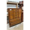 Image 1 : Traditional Walnut Gentleman's Chest with Drawers and Side Cabinets 43 x 18-1/2 x 55