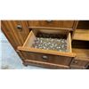 Image 6 : Traditional Walnut Gentleman's Chest with Drawers and Side Cabinets 43 x 18-1/2 x 55
