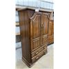 Image 1 : Oak Armoire with Two Cabinet Doors and Two Drawers 40 x 19 x 66