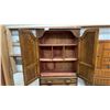 Image 3 : Oak Armoire with Two Cabinet Doors and Two Drawers 40 x 19 x 66