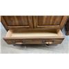 Image 4 : Oak Armoire with Two Cabinet Doors and Two Drawers 40 x 19 x 66