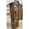 Image 2 : Traditional Cherry Curio Cabinet with Glass Shelves, and Lower Storage 71 x 22 x 13