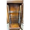 Image 4 : Traditional Cherry Curio Cabinet with Glass Shelves, and Lower Storage 71 x 22 x 13