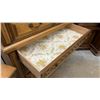 Image 4 : Traditional Wood Highboy Dresser 40 x 20 x 49 and Matching Two-Drawer Nightstands 24 x 24 x 15