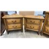 Image 9 : Traditional Wood Highboy Dresser 40 x 20 x 49 and Matching Two-Drawer Nightstands 24 x 24 x 15