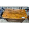Image 2 : Antique Four-Drawer Wooden Chest of Drawers with Carved Floral Medallion 40 x 20-1/2 x 34