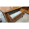 Image 4 : Antique Four-Drawer Wooden Chest of Drawers with Carved Floral Medallion 40 x 20-1/2 x 34