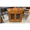 Image 1 : Art Deco Wooden Buffet Sideboard with Glass Doors and Silverware Compartment 42 x 16 x 48