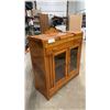 Image 2 : Art Deco Wooden Buffet Sideboard with Glass Doors and Silverware Compartment 42 x 16 x 48