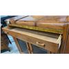 Image 4 : Art Deco Wooden Buffet Sideboard with Glass Doors and Silverware Compartment 42 x 16 x 48