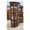 Image 1 : Cherry Finish Corner Curio Cabinet with Glass Shelves and Dual Doors 72 x 31 x 19-1/2