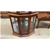 Image 5 : Cherry Finish Corner Curio Cabinet with Glass Shelves and Dual Doors 72 x 31 x 19-1/2