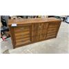 Image 1 : Oak Nine-Drawer Dresser with Brass Campaign-Style Hardware 65-1/2 x 18 x 29