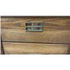Image 5 : Oak Nine-Drawer Dresser with Brass Campaign-Style Hardware 65-1/2 x 18 x 29