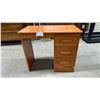 Image 1 : Wooden Single Pedestal Desk with Four Drawers 34 x 18 x 30