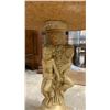 Image 5 : Pair of Rococo-Style Accent Tables with Faux Marble Tops and Cherub Pedestal Bases 19 x 18