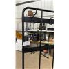 Image 2 : Black Metal Hall Tree with Coat Hooks, Bench Seat, and Perforated Shoe Storage Shelves 35-1/2 x 15