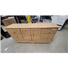 Image 1 : Light Natural Wood Six-Drawer Chest of Drawers with Round Wooden Knobs 32 x 66"×"17
