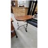 Image 3 : Wooden End Table with Single Drawer and Lower Shelf on Wrought Iron Base