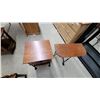 Image 4 : Wooden End Table with Single Drawer and Lower Shelf on Wrought Iron Base