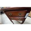 Image 3 : Queen Anne Style Mahogany Two-Drawer Nightstand with Tray Top and Cabriole Legs 24 x 15 x 12"