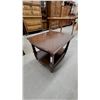 Image 2 : Two-Tier Wooden End Table with Fluted Legs and Carved Accents 21 x 21 x 27"
