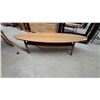Image 1 : Mid-Century Modern Style Oval Wooden Coffee Table with Lower Shelf 16 x 71 x 15"
