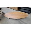 Image 2 : Mid-Century Modern Style Oval Wooden Coffee Table with Lower Shelf 16 x 71 x 15"