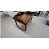 Image 2 : Wooden Butler's Tray End Table with Scalloped Edge and Cut-Out Handles16 x 29 x 20" Drop Leaf