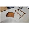 Image 4 : Wooden Butler's Tray End Table with Scalloped Edge and Cut-Out Handles16 x 29 x 20" Drop Leaf