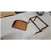 Image 5 : Wooden Butler's Tray End Table with Scalloped Edge and Cut-Out Handles16 x 29 x 20" Drop Leaf