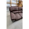 Image 3 : Brown Microfiber and Faux Leather Two-Seater Loveseat 64" Wide