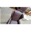 Image 4 : Burgundy Leather Wingback Armchair with Nailhead Trim