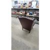 Image 6 : Burgundy Leather Wingback Armchair with Nailhead Trim