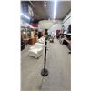 Image 1 : Torchiere Floor Lamp with Shell-Shaped Glass Shade and Ornate Metal Base