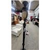 Image 3 : Torchiere Floor Lamp with Shell-Shaped Glass Shade and Ornate Metal Base